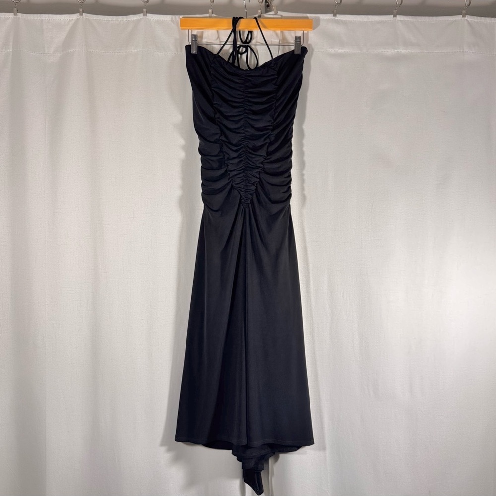 Moda International Black Ruched Halter Dress